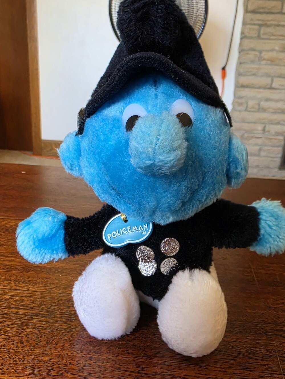 Vintage 1983 Plush Smurf Smurfs Policeman Officer Cop Peyo 80's Stuffed Animal